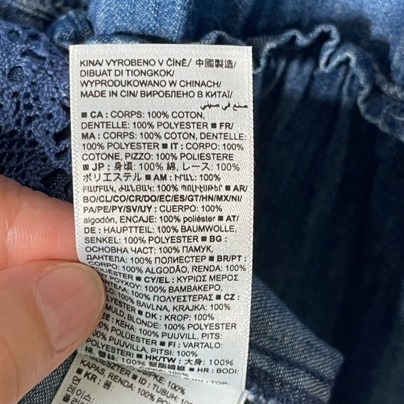 Gap x LoveShackFancy Chambray Tiered Midi Dress Size L Blue Button Down - Picture 16 of 16